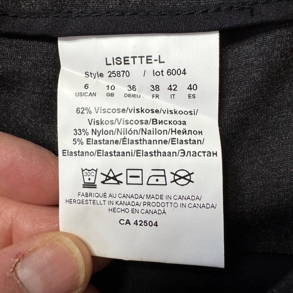 Lisette L Montreal Womens NEW Pull-On Slim Leg Casual Dress Pant Charcoal Gray 6 - Picture 7 of 13